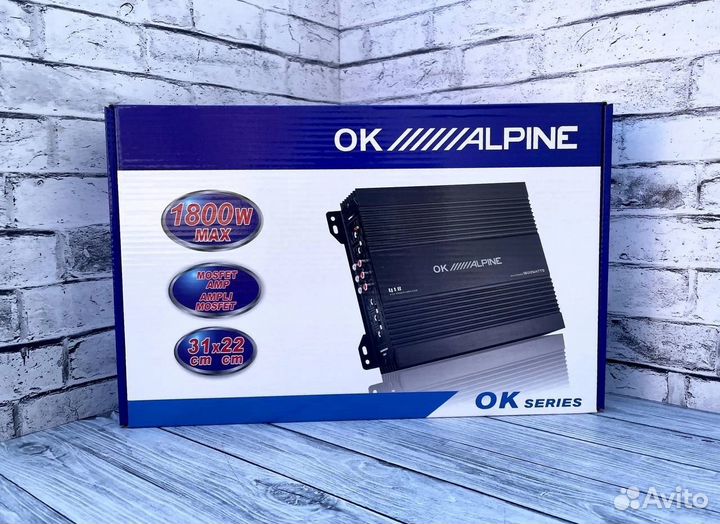 Усилитель alpine 418 4 канала 1800W Новый