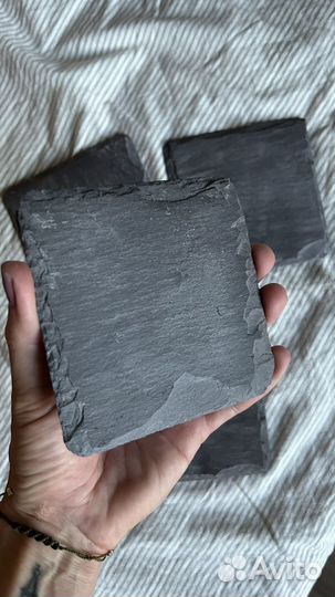 Подставки под бокалы и кружки. Натуральный сланец