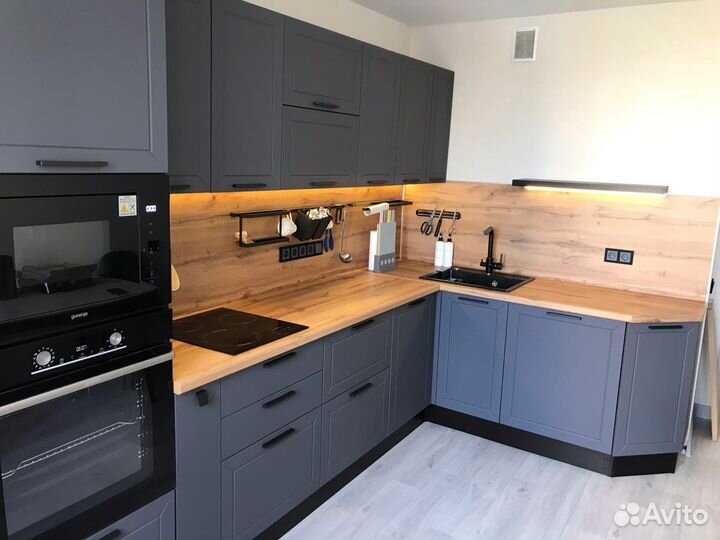 Кухня матовая серая мдф