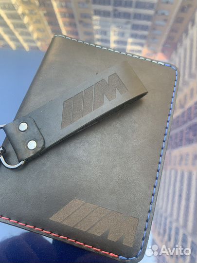 Кожаная обложка для автодокументов BMW M бмв