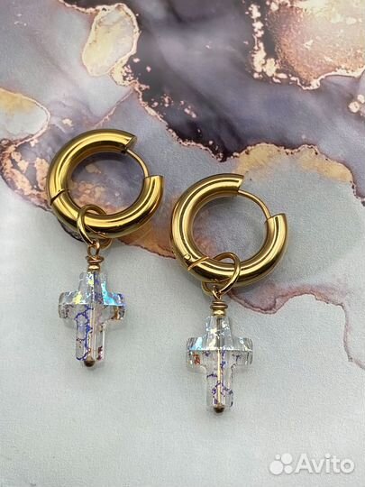 Серьги-конструкторы с кристаллами Swarovski