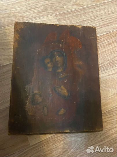 Старинная икона 19век Богоматерь Владимирская