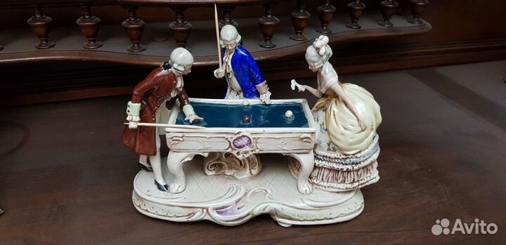 Статуэтка Бильярд,фарфор,роспись,Германия,1962г