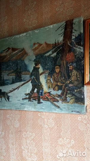 Картина «У костра» М.Сидоров1964г (масло)