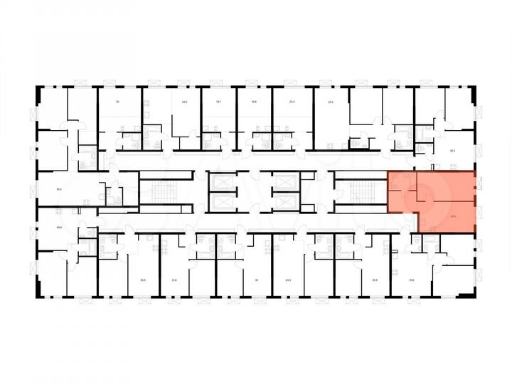 1-к. квартира, 43,3 м², 15/25 эт.