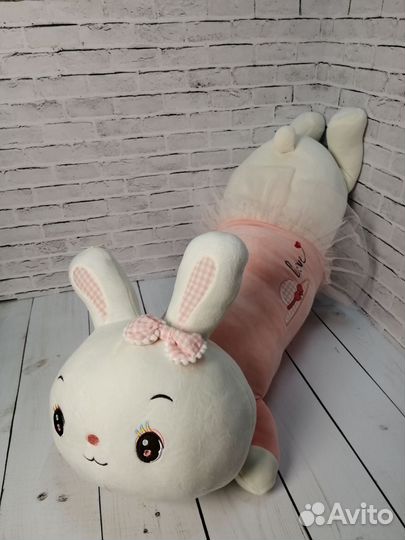 Мягкая игрушка, заяц-батон розовый 90см