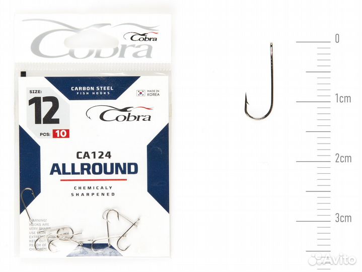 Крючки Cobra round сер. CA124 разм. 012 10шт