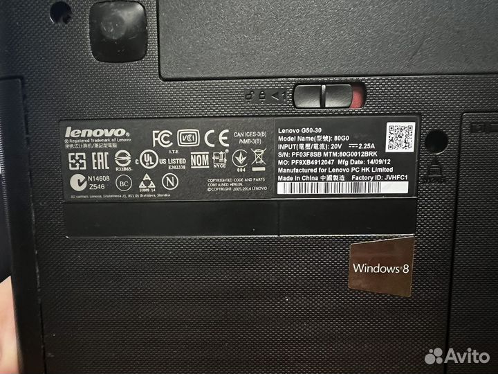 Ноутбук lenovo g50 30