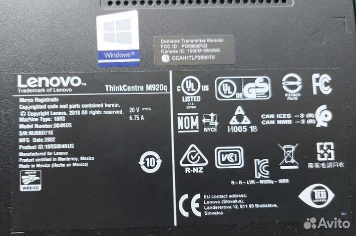 Настольный пк Lenovo ThinkCentre M920 Tiny