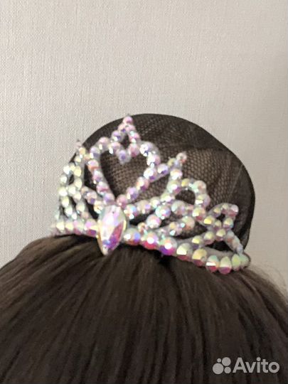 Украшение диадема корона на пучок для гимнастики