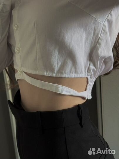 Укороченная рубашка белая