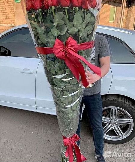 Розы Эквадор Метровые 100 см доставка Москва