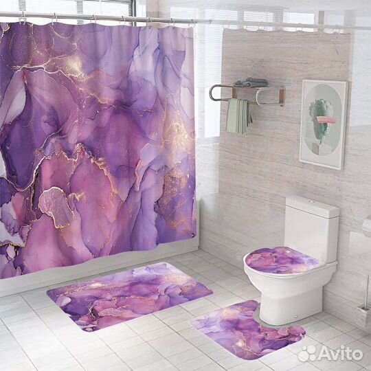 Набор ковриков шторка для ванной