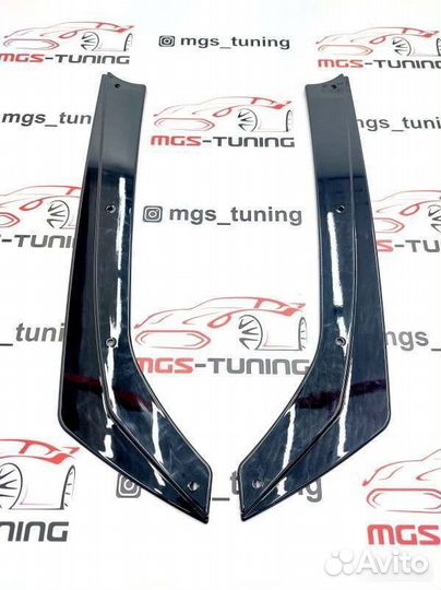 Сплиттеры в задний бампер черный глянец бмв 3 G20