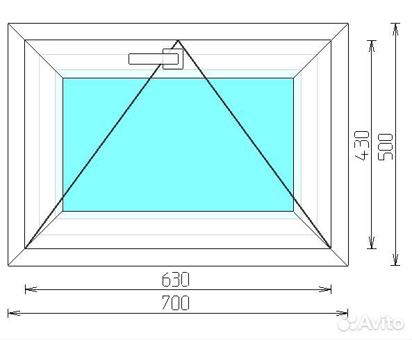 Пластиковое окно пвх 700 х 500 фрамуга