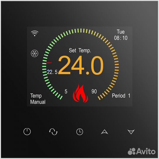 Умный терморегулятор wifi,для теплого пола, черный