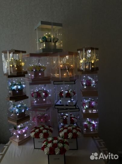 Мыльные розы с гирляндой