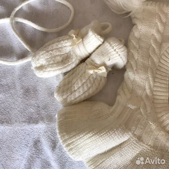 Шапка шлем и варежки Little Stars (зима)