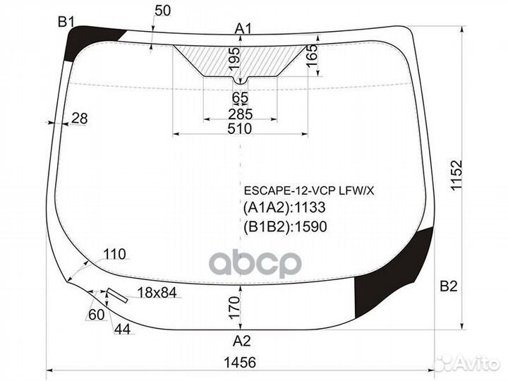 Стекло лобовое ford escape/kuga 12-19 escape-12