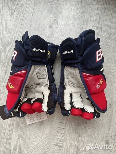 Краги хоккейные Bauer ultrasonic 14 красно-синие