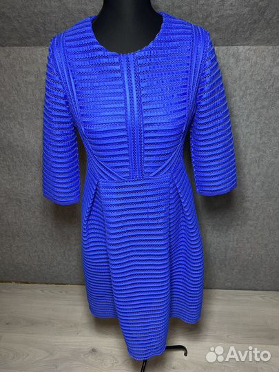 Вечернее платье 46 разм синее кружево