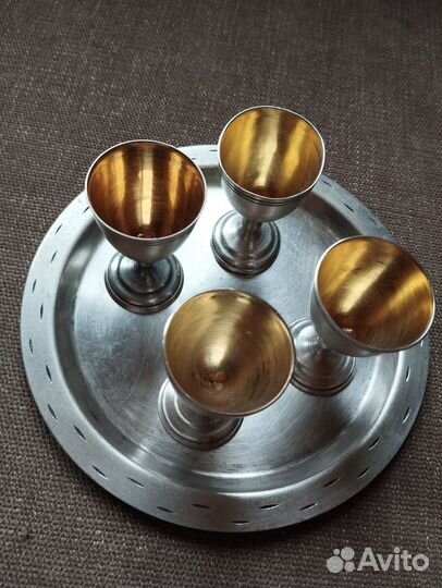 Рюмки чашки солонки Мельхиор