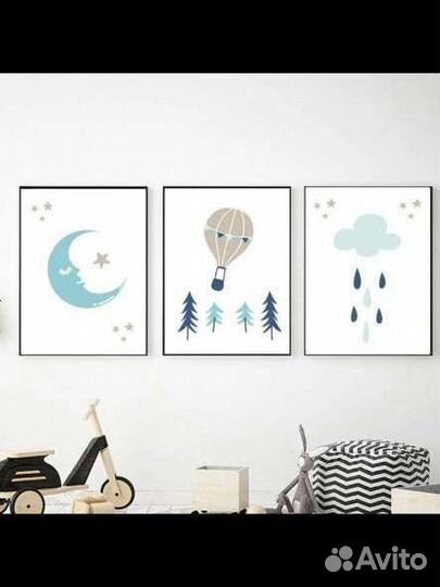Набор постеров в детскую комнату 3в1