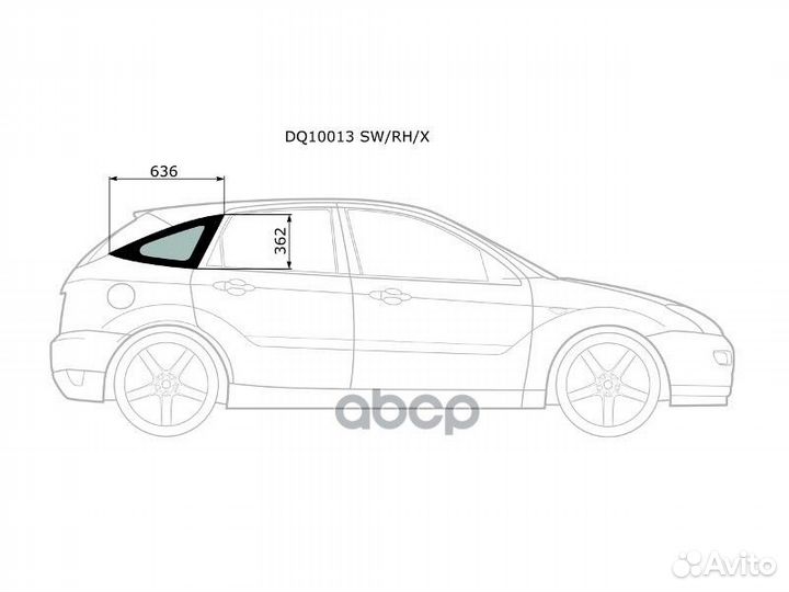 Стекло кузова боковое (не опускное) (Справа/ Цв