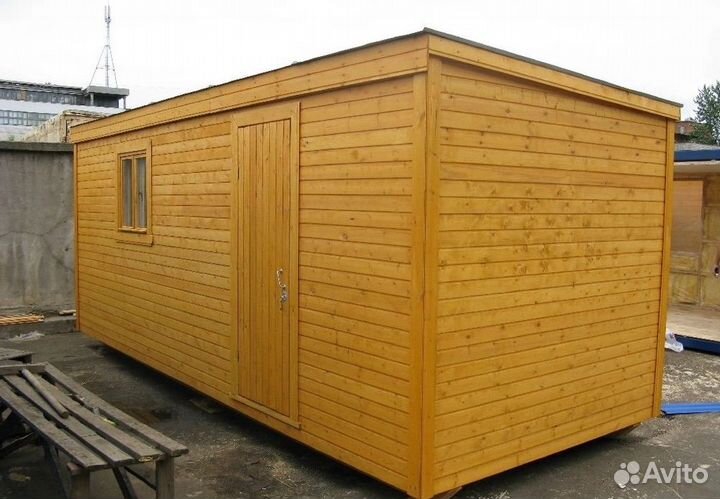 Большая Деревянная бытовка - Дб-16, (2,3х6,8 М)