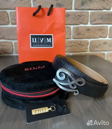 Ремень мужской Zilli, нат.кожа 110 р