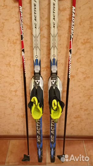 Комплект детские лыжи, ботинки fischer и палки