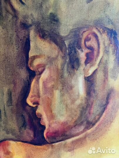 Картина маслом портрет мужчины со спины стиль