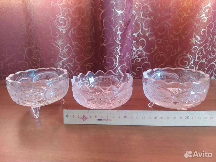 Хрустальная конфетница 3 шт