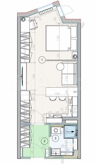 Квартира-студия, 36,7 м², 7/25 эт.