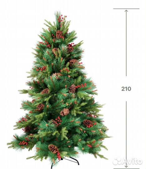 Елка искусственная литая+пвх, 210