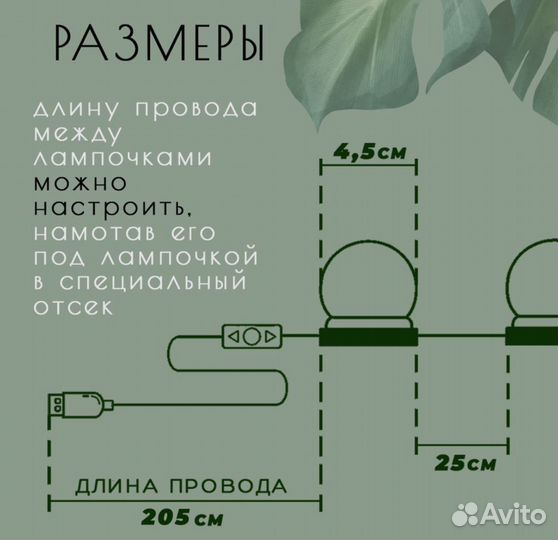 LED лампочки на зеркало