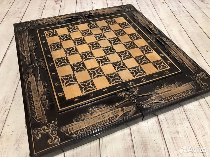 Нарды шахматы шашки 3 в 1 Танки, Охота, Блатные