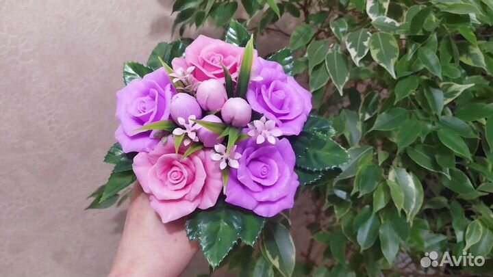 Роза из мыла в куполе, роза в колбе