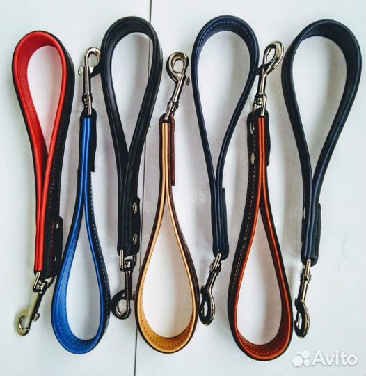 Поводок для собак кожаный / Водилка-поводок