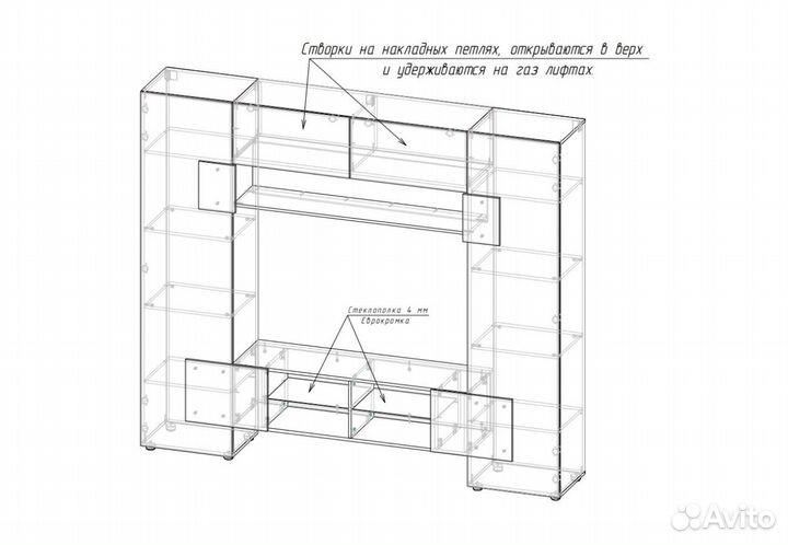 Стенка в гостиную Ривьера