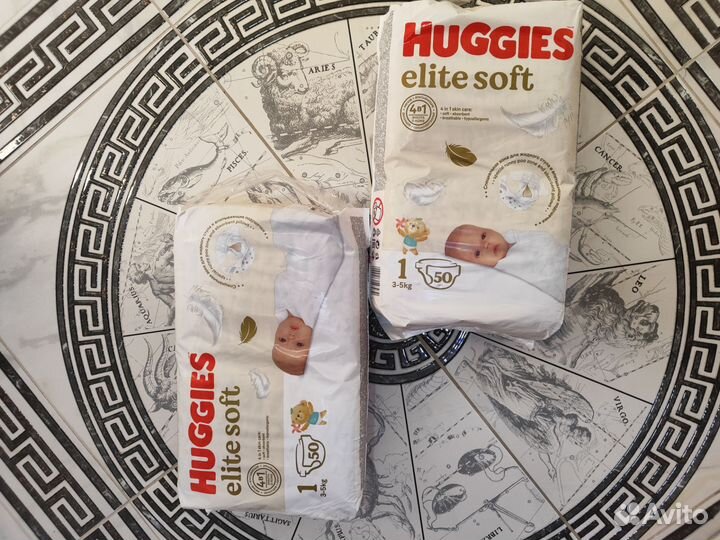 Подгузники хагис 1 пачка 50шт huggies elite soft 1