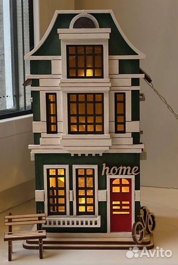 Голландский домик светильник, чайный домик