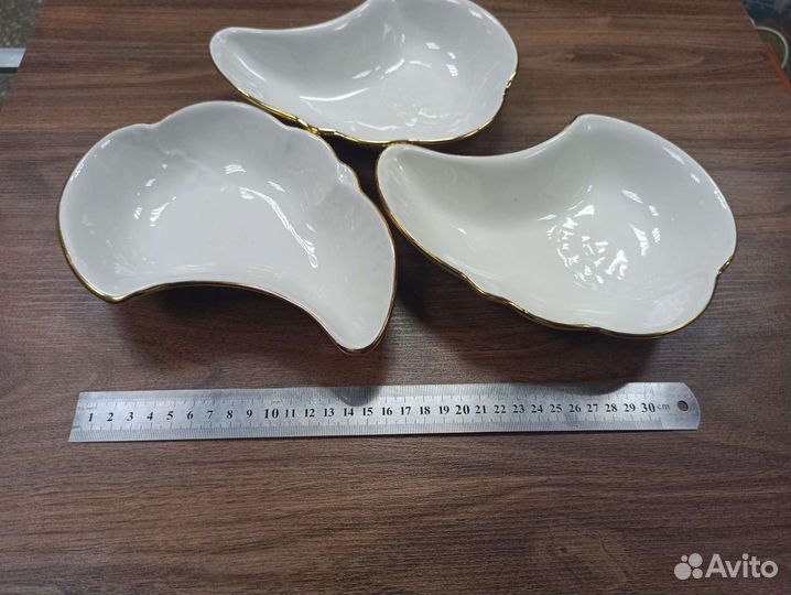 Фарфоровый Набор Салатников Лебединое Крыло Дулёво