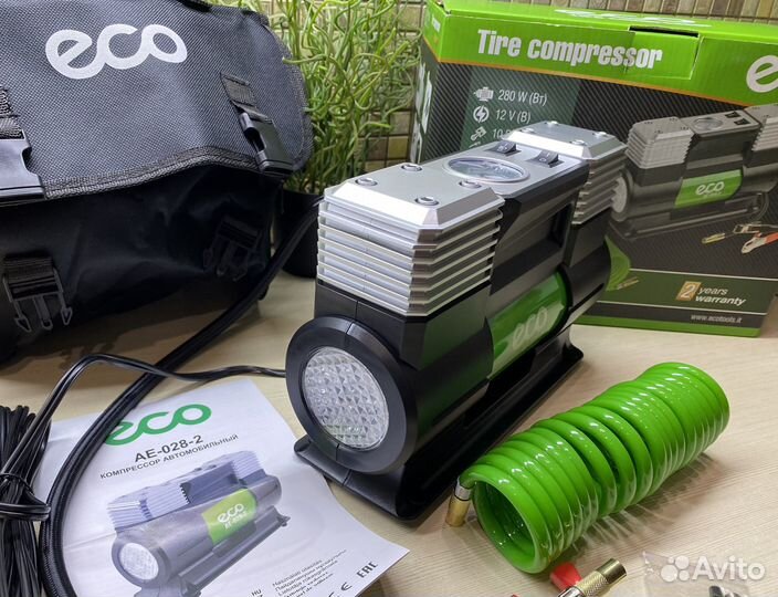 Автомобильный компрессор ECO 70л/мин Новый в сумке