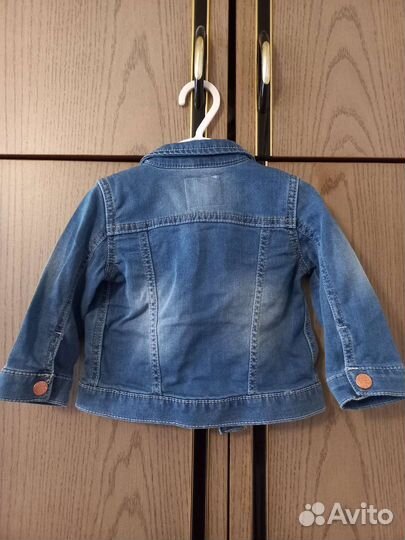 Джинсовая рубашка для девочки 6-9 месяцев