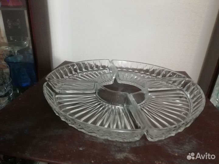 Хрустальная менажница СССР