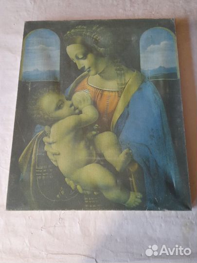 Картина репродукция на ткани СССР Мадонна