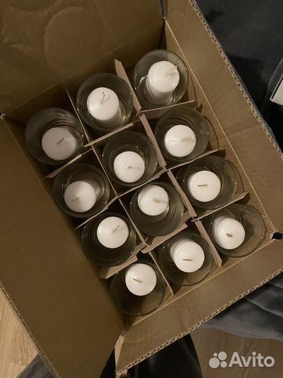 Свеча в стакане украшение