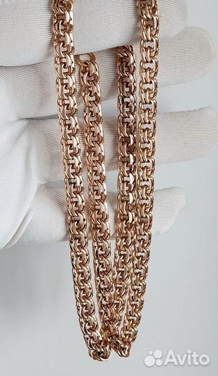 Цепь золотая мужская бисмарк