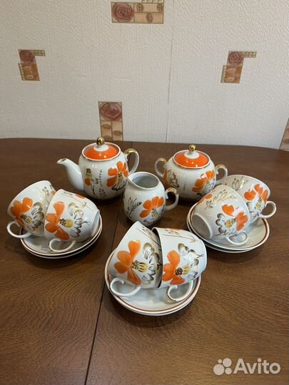 Чайный сервиз Красный бутон,Маки Барановка